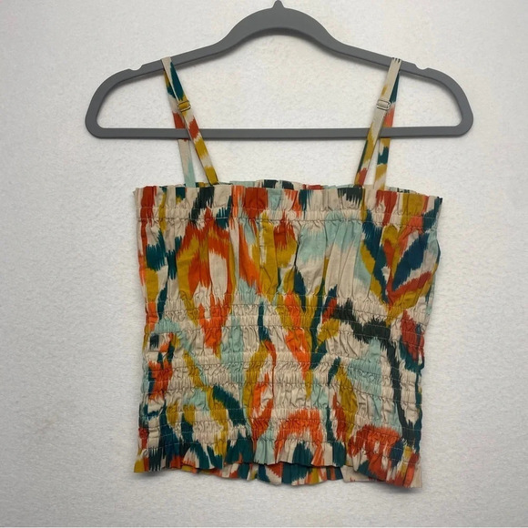 Chufy Tank Blouse Ruched Smocked Crop S Jimmy Tara Red - Picture 7 of 11